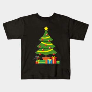 Robin And Colorful Presents Under The Christmas Tree Kids T-Shirt